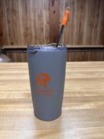 Gray Tumbler w/Stainless Straw, 18 oz