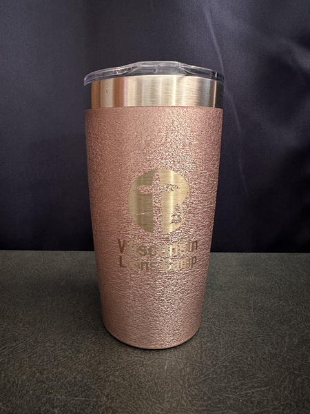 Rose Gold Iced - Laser Engraved Tumbler, 18 oz